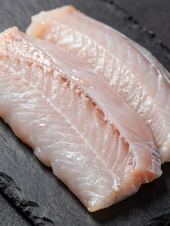 Fersk ål anrettet på rustikt træbræt med krydderurter