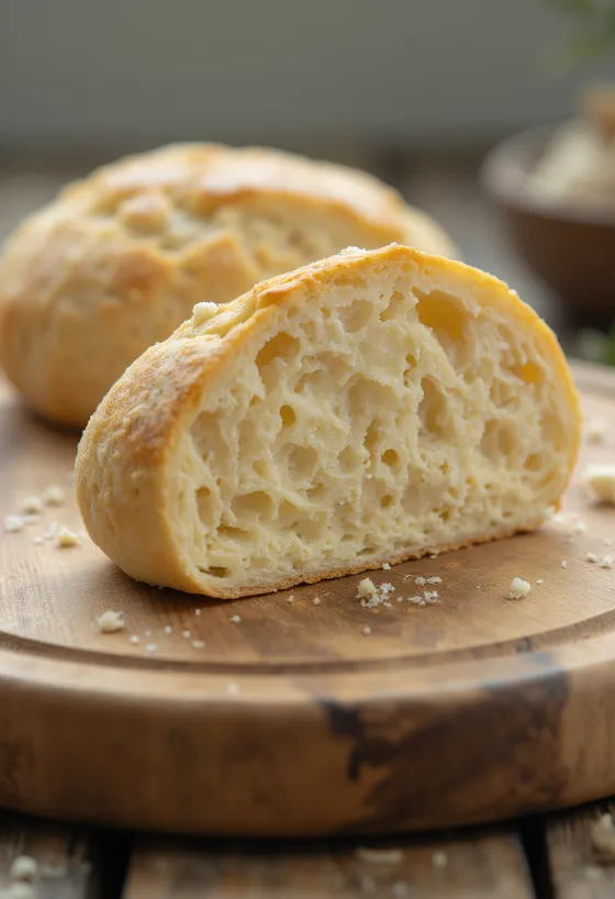 Frisk og tørret gær i små skåle på et skærebræt med lys baggrund