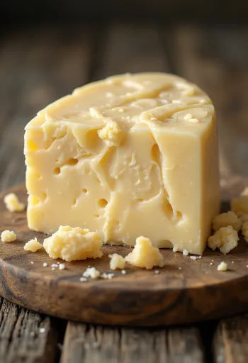 Hvid Cheddar ost i keramikskål på træbord