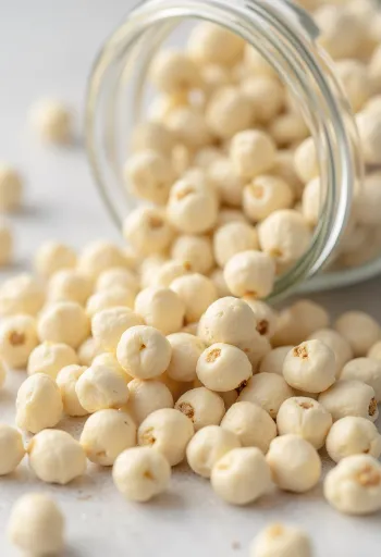 Hvide peberkorn og malet hvid peber i rustikke skåle på køkkenbord af træ