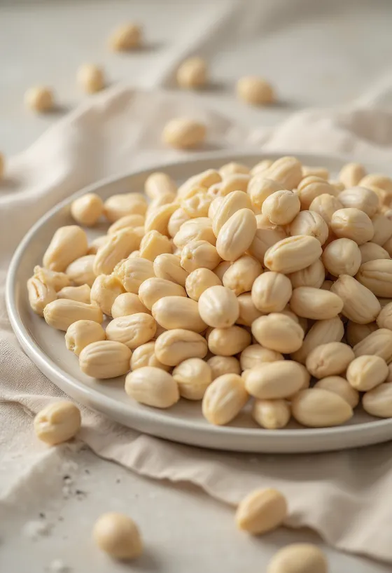 Forskellige sorter af pinjekerner sammenlignet