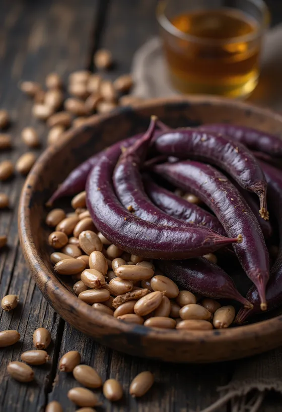 Tørrede hjelmbønner med forskellige farver