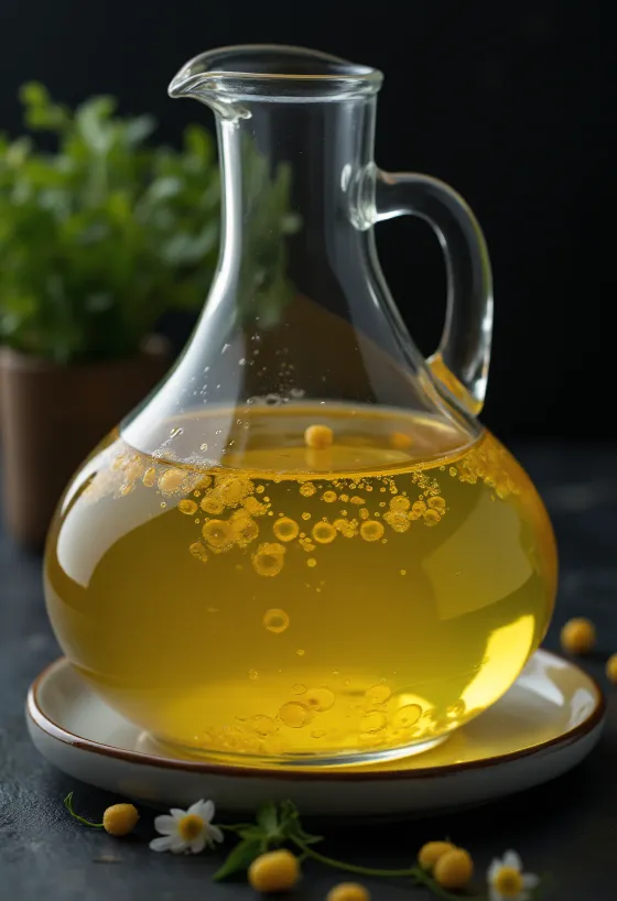 Majsolie i en lille glasskål ved siden af majskorn og majskim