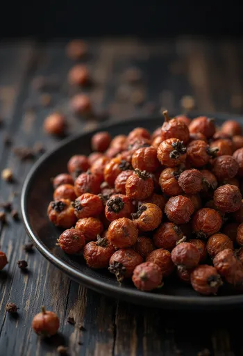 Tørrede sichuanpeberkorn i en lille skål.