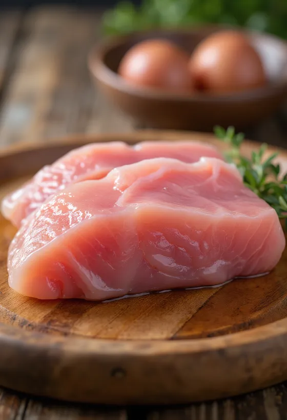 Billede af albacore tunfilet på et skærebræt