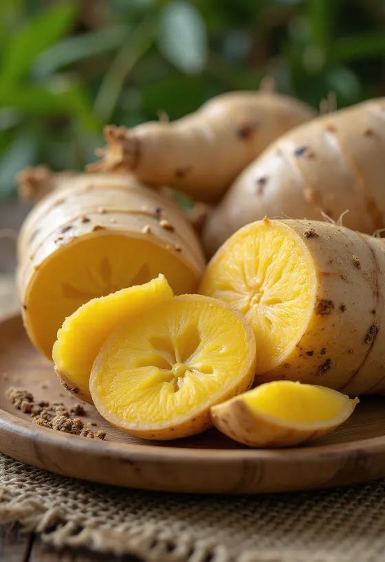 Billede af arracacha-rod i skiver