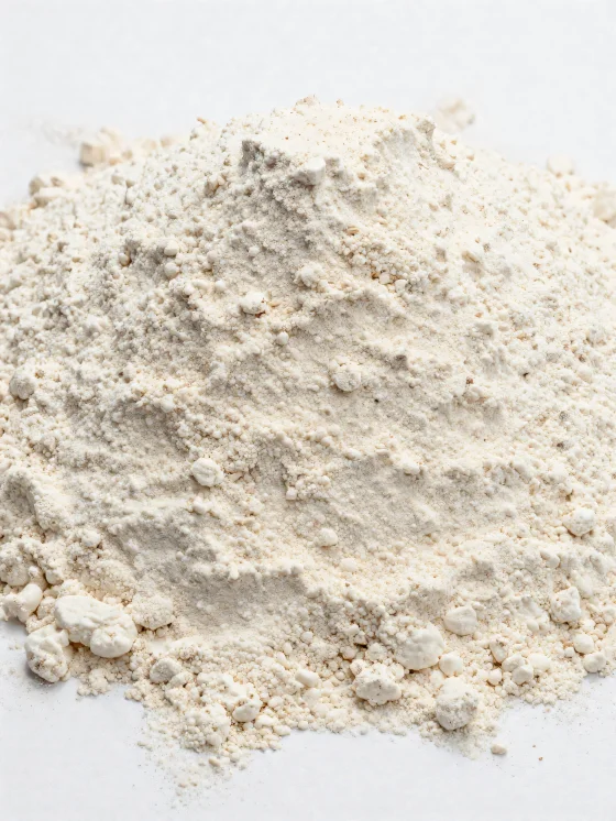 Speltmel i keramikskål, naturlig lysebrun nuance