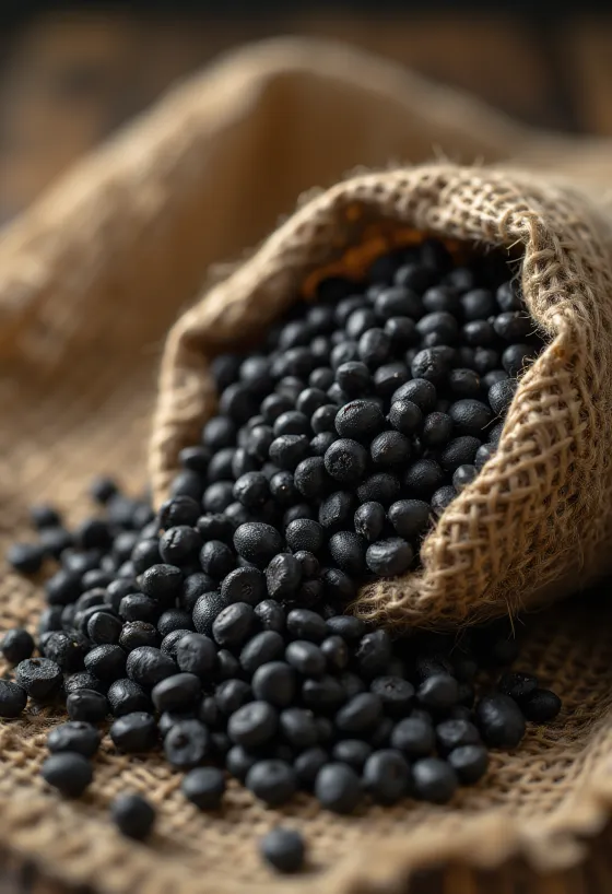 Tørrede urad dal bønner (sorte linser) med detaljeret tekstur