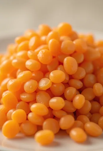 Skål med røde linser i rustikt køkkenmiljø på en træoverflade