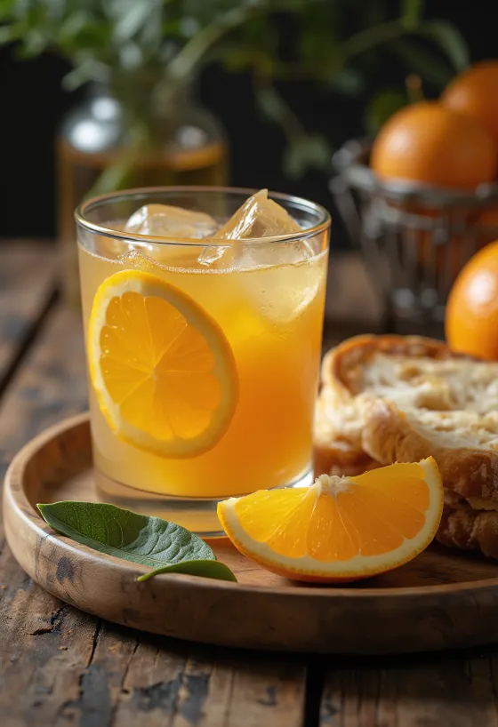 Honning-appelsinjuice i glas