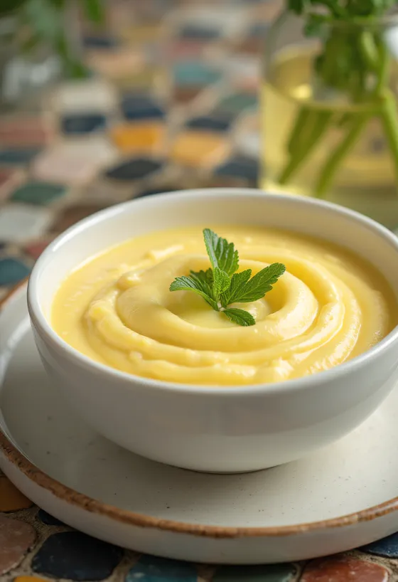 Avgolemono citronsauce serveret med fisk og grøntsager