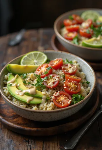 Lime quinoa Buddha bowl med tahin