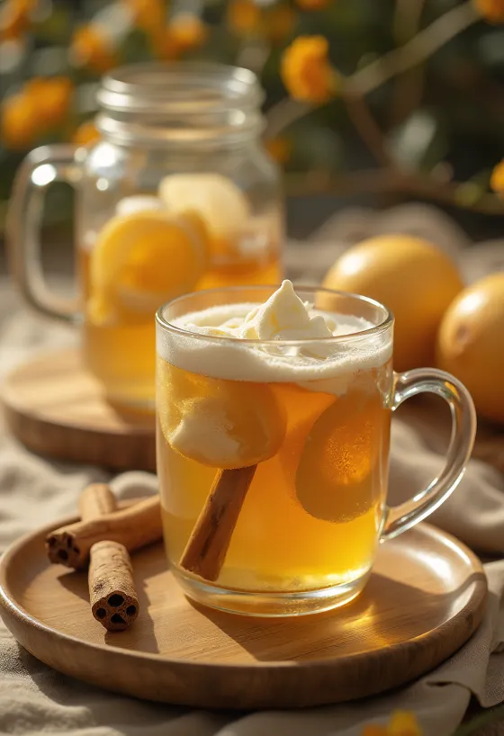 Honning-ingefær cider i glas