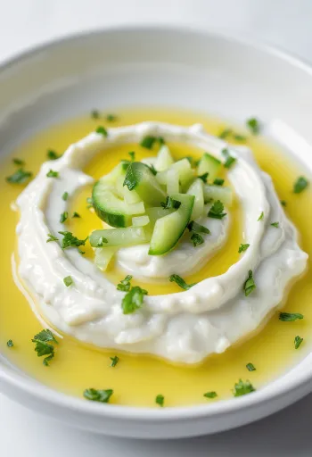 Tzatziki sauce serveret med frisk pitabrød