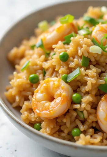 Pelau med rejer, tropisk krydret ret serveret med frisk koriander