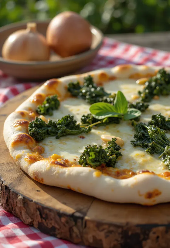 Pizza al Cavolo Nero med palmekål og ost