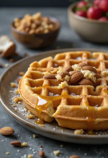 Fuldkornsvaffel med frugt og honning