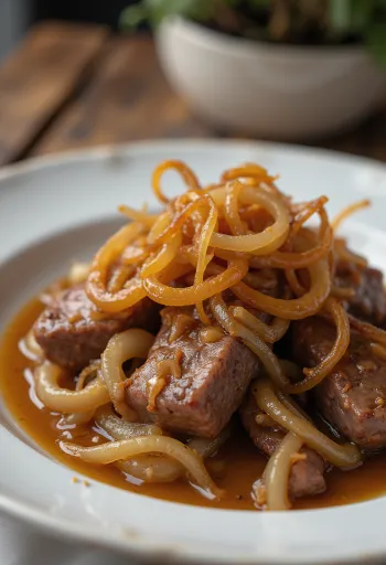 Kalvelever med løg, stegt lever med løg