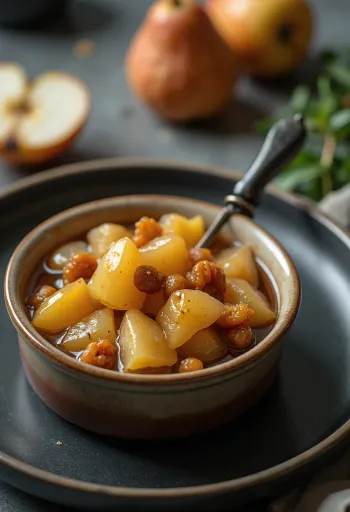 Sød-sur pærechutney serveret