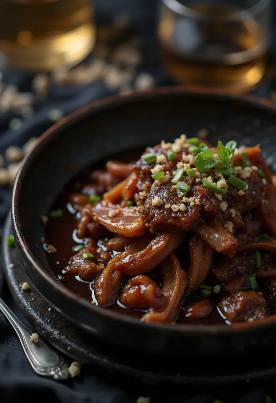 BBQ oksekæber serveret