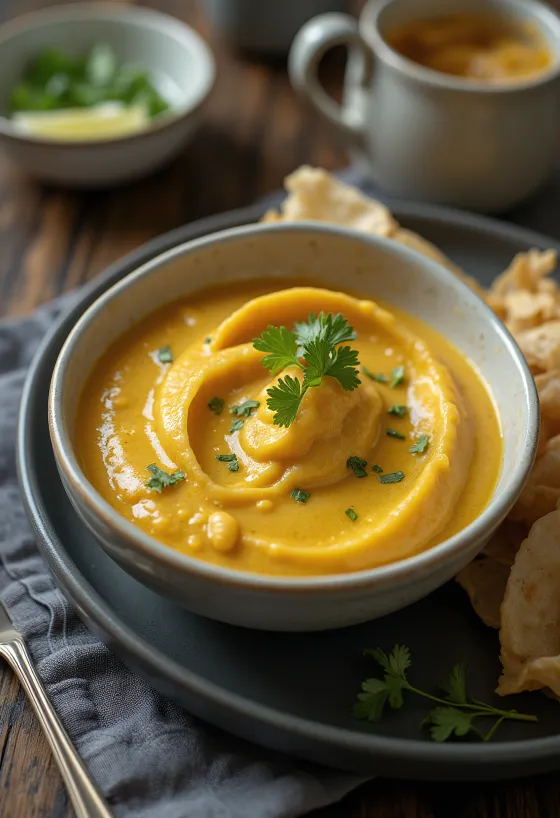 Korma curry-sauce serveret med ris