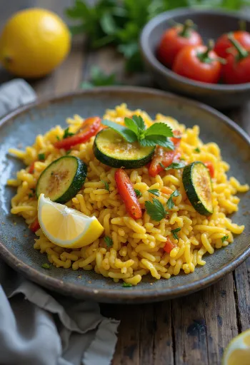 Vegansk paella med grøntsager