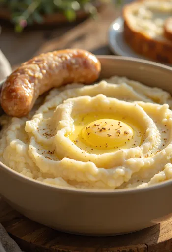 Cremet kartoffelmos rørt med smør og fløde