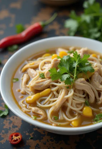 Pho Ga vietnamesisk kyllingesuppe serveret