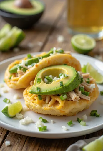 Arepa Reina Pepiada, fyldt med cremet avocado- og kyllingesalat