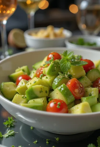 Avocado-limesalat med friske grøntsager