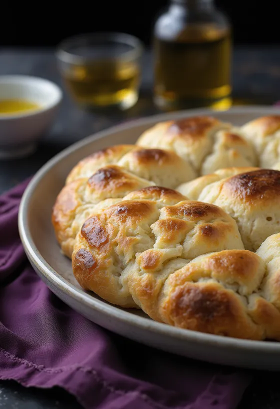 Focaccia med kartoffelmel serveret