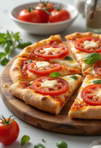 Pizza al Pomodoro Fresco med friske tomater og mozzarella