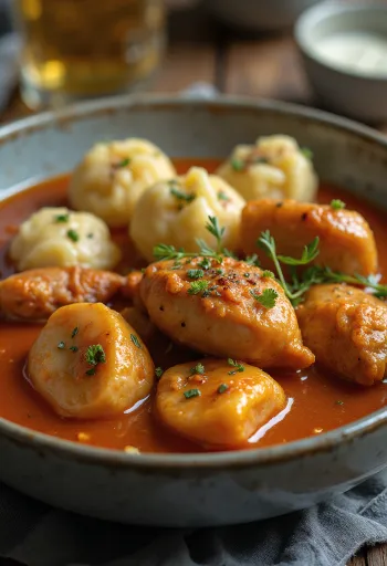 Vagtelgryde serveret