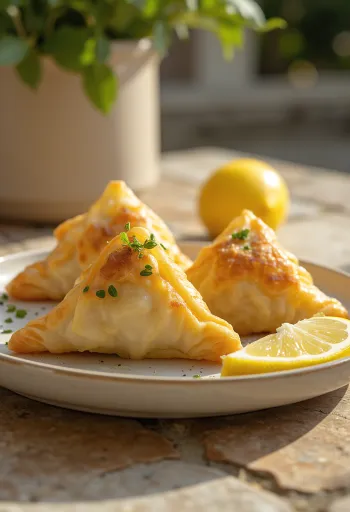 Musling og fløde samosa serveret