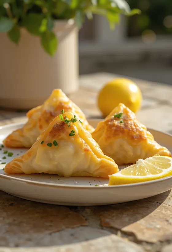 Musling og fløde samosa serveret