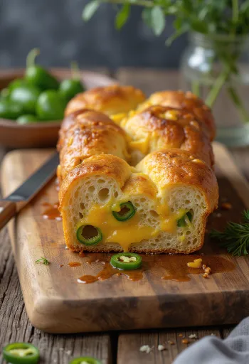 BBQ jalapeno cheddar brød serveret
