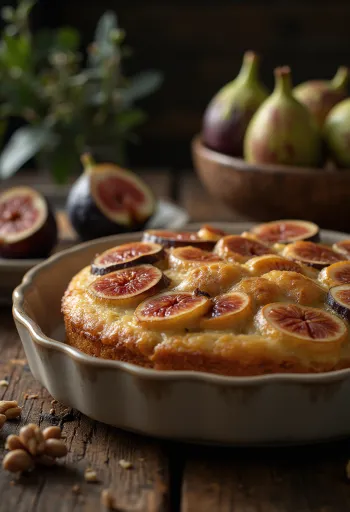 Figen-valnøddekage serveret