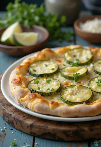 Pizza al Zucchini med squash og oste