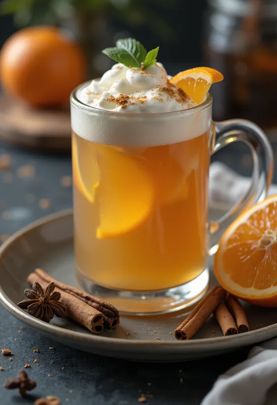 Punsch-cider serveret i glas