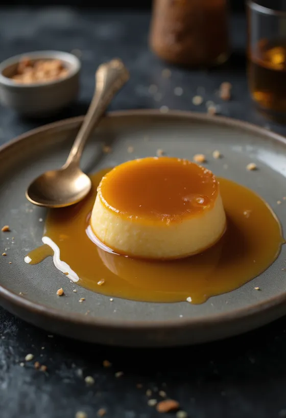 Spansk karamelflan-kage med gyldent karamellag og appelsinsmag