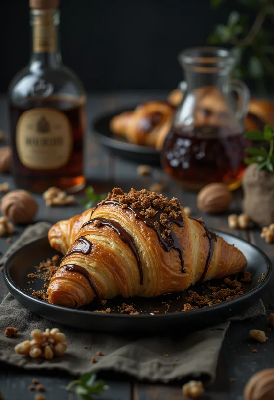 Croissant med likør serveret