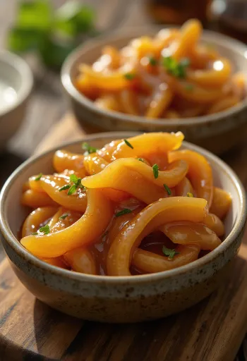 Karamelliseret ingefærsauce serveret i en skål