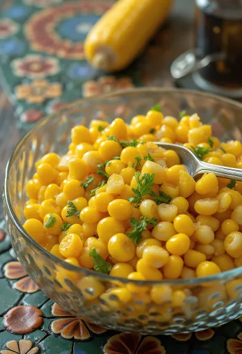 Frisk majssalat med sprøde grøntsager og cremet dressing