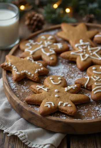 Honningkagefigurer serveret med dekoration