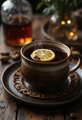 Te med rom serveret i glas