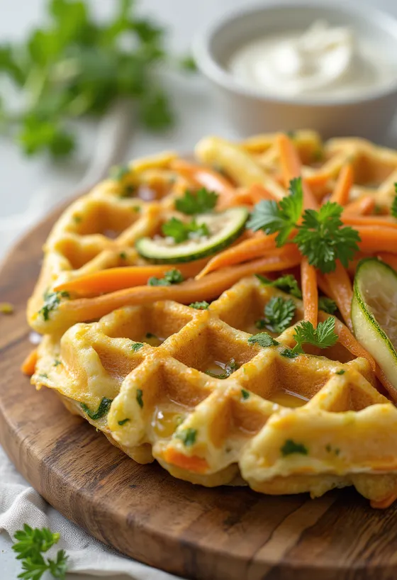 Grøntsagsvaffel friskbagt