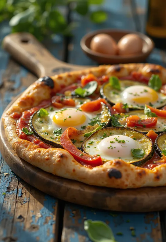 Pizza alla Griglia med grillede grøntsager