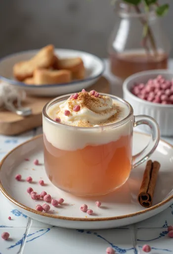 Rosépeber cider serveret i glas