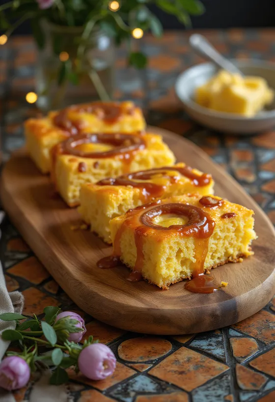 BBQ majsbrød serveret