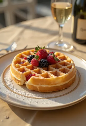 Champagnevafler serveret